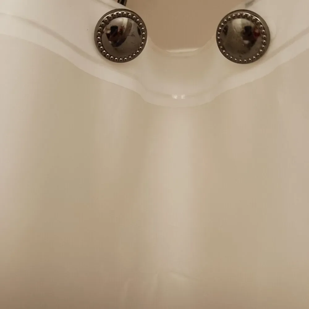 10 Shower‎ Curtain Hooks LUXE Decor Button Style Polished Gunmetal Dark PRETTY!
